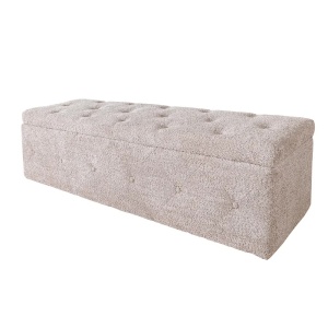Bancheta bej sampanie din textil 140 cm Extravagancia Boucle The Home Collection