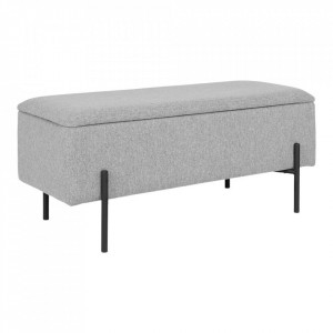 Bancheta din textil gri deschis 95 cm Watford House Nordic