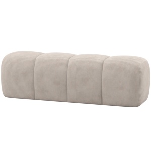 Bancheta ecru din textil 160 cm Mojo Rib Woood