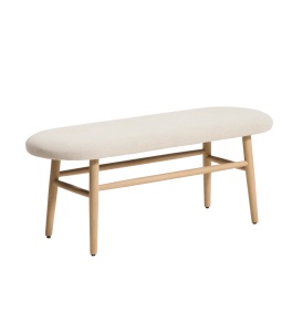 Bancheta maro/bej din textil 122 cm Helda Chenille Kave Home