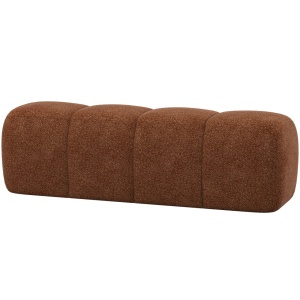 Bancheta maro ruginiu din textil 160 cm Mojo Wooly Woood