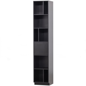 Biblioteca neagra din lemn 210 cm Finca Woood