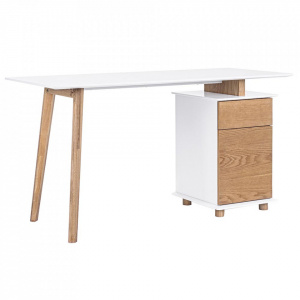 Birou alb/maro din lemn 60x140 cm Montreal Bizzotto