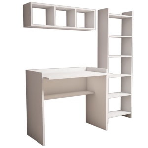 Birou cu 2 etajere albe Matilda The Home Collection