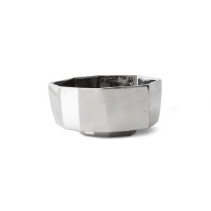 Bol argintiu din ceramica 14x15 cm Chrome HK Living