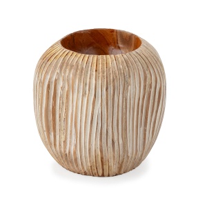 Bol decorativ maro din lemn 25 cm Domino Thai Natura