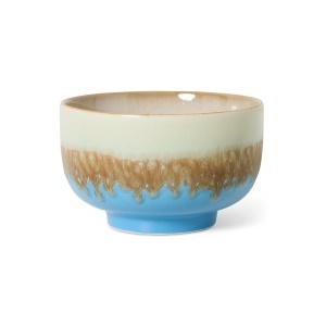 Bol multicolor din ceramica 14 cm 70s Azure HKliving