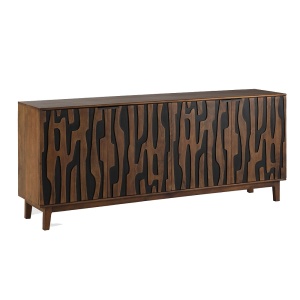 Bufet inferior maro/negru din lemn 190 cm Kantu Quiet Object