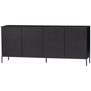 Bufet inferior negru din lemn 200 cm Gravure Woood