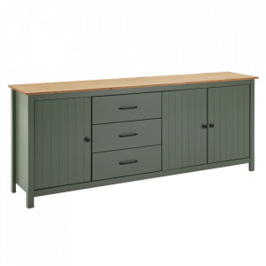 Bufet inferior verde/maro din lemn 190 cm Miranda Quiet Object