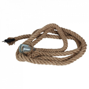 Cablu cu soclu maro din fibre naturale Vintage Rope Opjet Paris