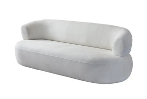 Canapea alba din textil pentru 3 persoane Roma The Home Collection
