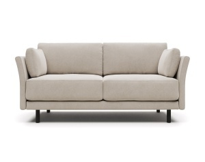 Canapea alba/neagra din textil pentru 2 persoane Gilma Chenille FR Kave Home