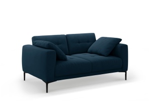 Canapea albastru royal din catifea pentru 2 persoane Bemy Velvet Micadoni