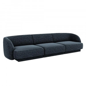 Canapea albastru royal din textil pentru 3 persoane Miley Chenille Micadoni