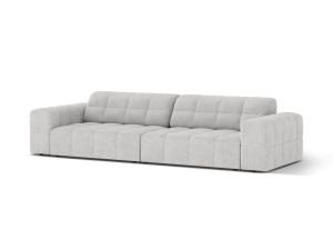 Canapea argintie din textil pentru 4 persoane Jennifer Chenille Micadoni