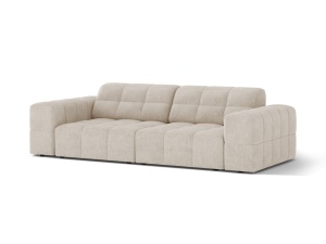 Canapea bej deschis din textil pentru 3 persoane Jennifer Chenille Micadoni