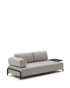 Canapea bej din textil pentru 3 persoane Compo Big Tray Kave Home