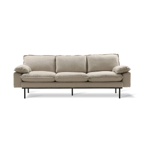 Canapea bej din textil pentru 3 persoane Retro Sofa III HKliving