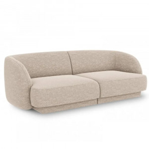 Canapea bej inchis din textil pentru 2 persoane Miley Micadoni