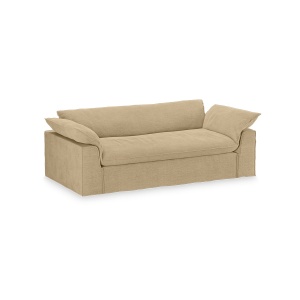 Canapea crem din catifea pentru 3 persoane Nomad Royal HKliving