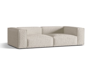 Canapea crem din textil pentru 4 persoane Nuria Boucle Micadoni
