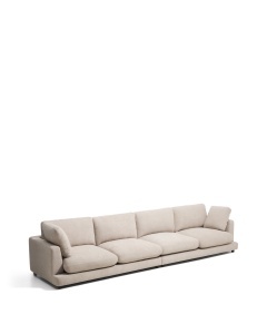 Canapea crem din textil pentru 6 persoane Gala Microboucle Kave Home