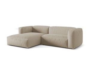 Canapea cu colt bej deschis din textil pentru 2 persoane Martina Left Micadoni