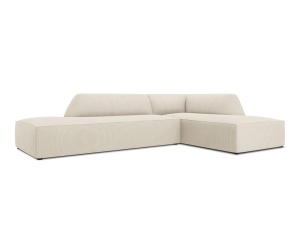 Canapea cu colt bej deschis din textil pentru 4 persoane Ruby Scala Right Micadoni