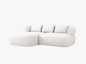 Canapea cu colt bej deschis din textil pentru 5 persoane Jenny Chenille 200 Left Micadoni