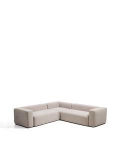 Canapea cu colt bej din textil pentru 4 persoane Blok Chenille Symmetrical Kave Home