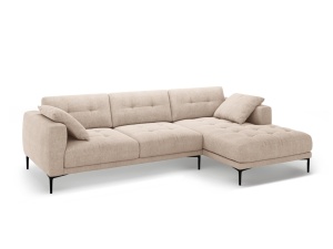 Canapea cu colt bej nisipiu din textil pentru 3 persoane Bemy Right Structural Micadoni