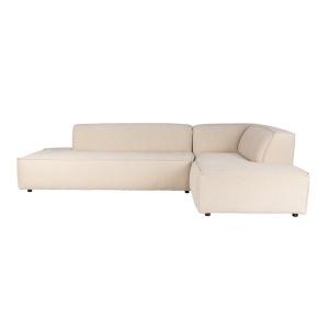 Canapea cu colt crem din textil 308 cm Freddy Rib Right Zuiver