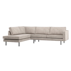 Canapea cu colt ecru din textil 266 cm Rodeo Rib Left Woood