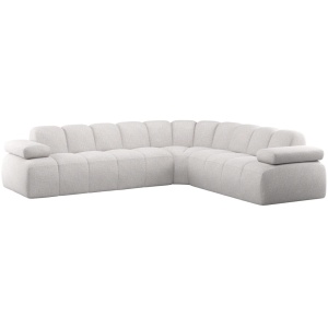 Canapea cu colt ecru din textil 310 cm Mojo Boucle Right Woood