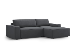 Canapea cu colt extensibila gri inchis din textil pentru 3 persoane Jodie Structured Right Micadoni