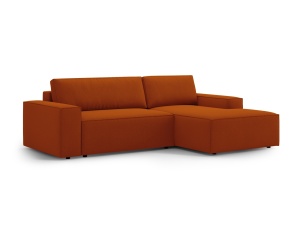 Canapea cu colt extensibila maro teracota din textil pentru 3 persoane Jodie Structured Right Micadoni
