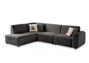 Canapea cu colt gri antracit din textil 290 cm S-loft Left The Home Collection