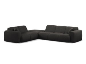 Canapea cu colt gri antracit din textil pentru 6 persoane Molino Eden Left Micadoni