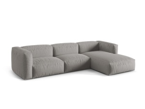 Canapea cu colt gri deschis din textil pentru 3 persoane Martina Right Micadoni