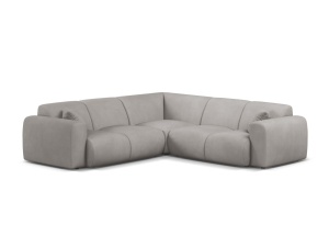 Canapea cu colt gri deschis din textil pentru 5 persoane Molino Chenile Micadoni