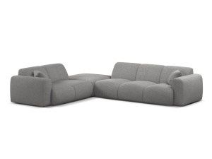 Canapea cu colt gri deschis din textil pentru 6 persoane Molino Eden Left Micadoni