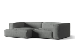 Canapea cu colt gri din textil pentru 4 persoane Nuria Left Structural Micadoni