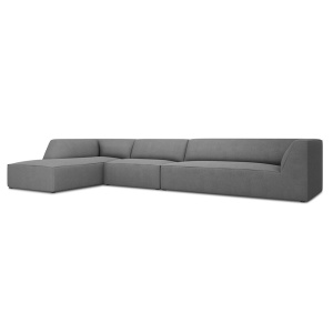 Canapea cu colt gri inchis din textil pentru 5 persoane Ruby Left Micadoni