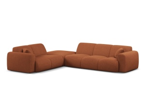 Canapea cu colt maro caramiziu din textil pentru 6 persoane Molino Eden Left Micadoni