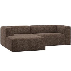 Canapea cu colt maro din textil 254 cm Bean Melange Left Woood