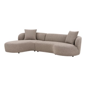 Canapea cu colt maro din textil 294 cm Kingston Left House Nordic