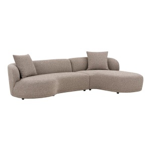 Canapea cu colt maro din textil 294 cm Kingston Right House Nordic