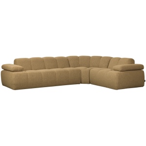 Canapea cu colt maro din textil 310 cm Mojo Boucle Right Woood
