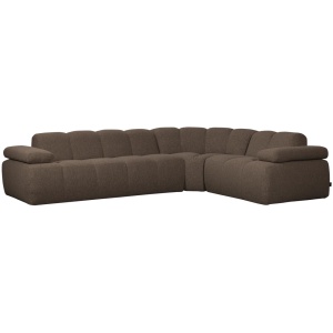 Canapea cu colt maro inchis din textil 310 cm Mojo Boucle Right Woood